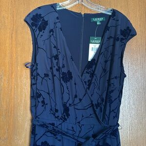 Lauren Ralph Lauren Deep Navy Wide leg Jumpsuit Size 16 Gorgeous matte detail